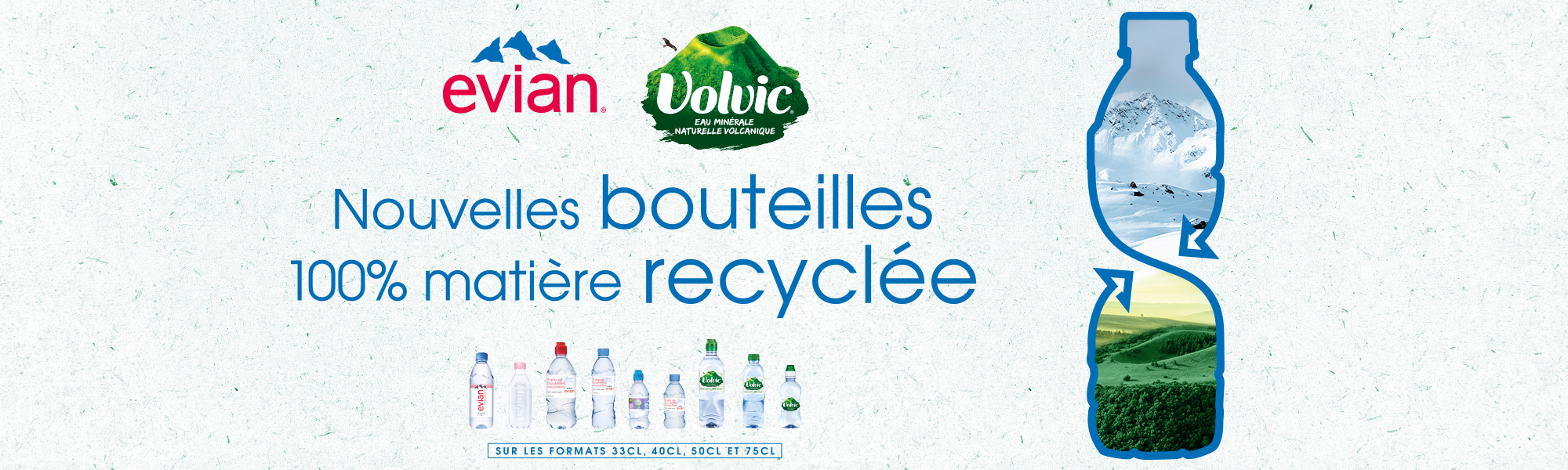 Bouteilles faites de bouteilles recyclées - Evian Experience